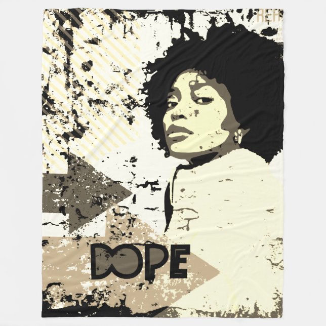 Polaire Couverture jetée Afro DOPE – Flèches Grunge, Cœur  (Devant)