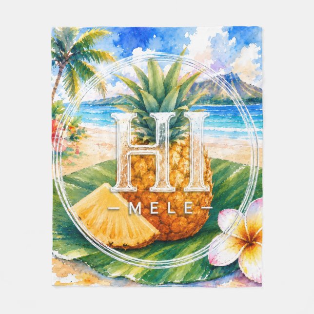 Polaire Couverture jetée HIMELE Ananas  (Devant)