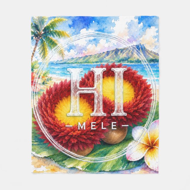 Polaire Couverture jetée HIMELE 'Uli'Uli (Devant)