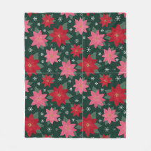 Couverture jetée Poinsettias de Noël Préparatoire