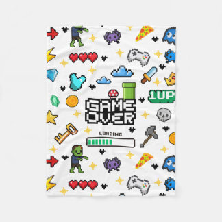 Polaire Couverture jetée rétro pixel pour joueur, cadeau p