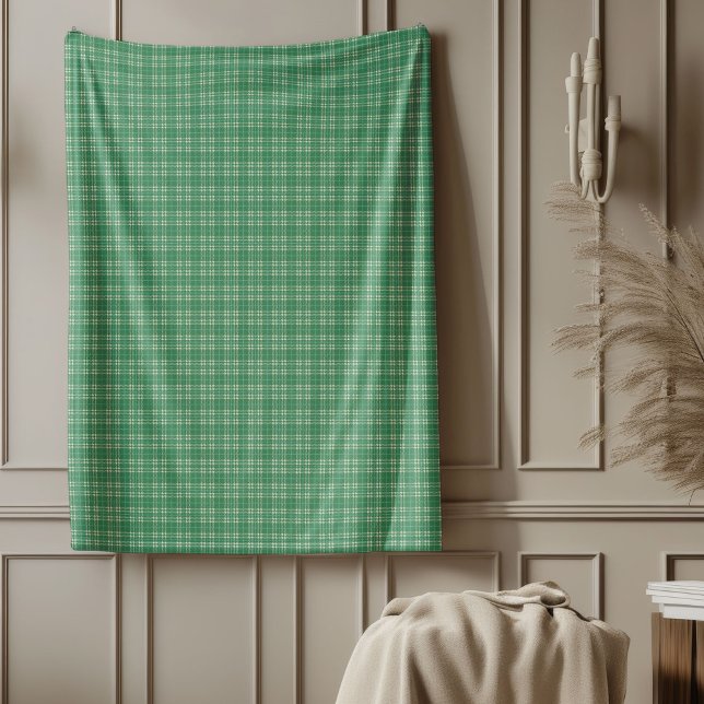 Polaire Couverture Jeu de Noël Vert Classique (Classic Green Christmas Plaid Throw Blanket)