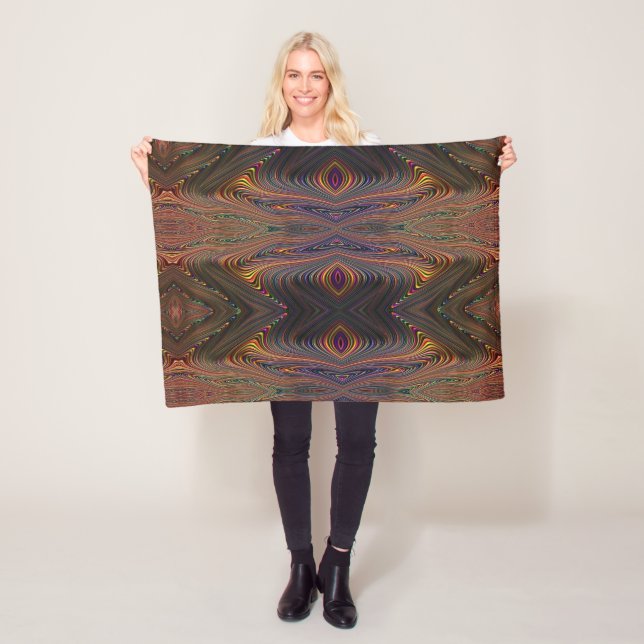Polaire Couverture Kaleidoscope de Vague Abstraite (En situation)