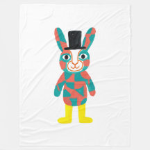 Couverture Lapin Chapeau Haut de Forme Sarcelle