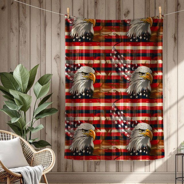 Polaire Couverture Liberté S'envole Aigle et Drapeau Maiso (Liberty Soars Blanket Eagle and Flag Home Gift)