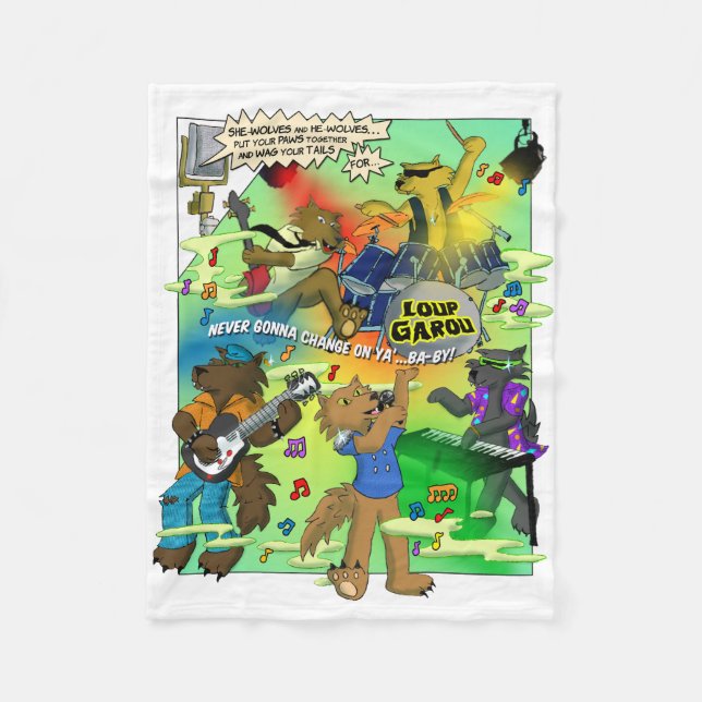 Polaire Couverture LOUP GAROU (Devant)