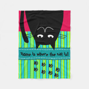 Polaire Couverture lunatique d'ouatine de chat noir