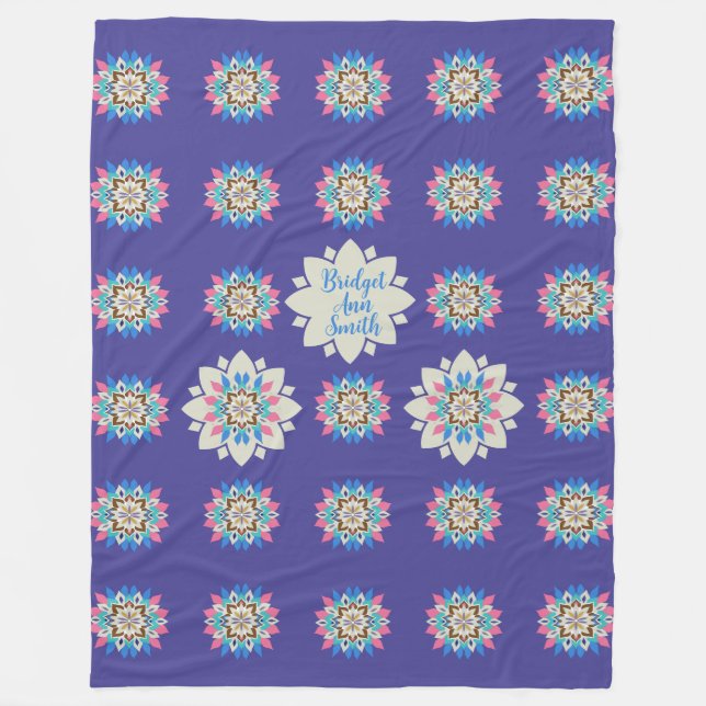 Polaire Couverture Mandala Violet 60 x 80 (Devant)