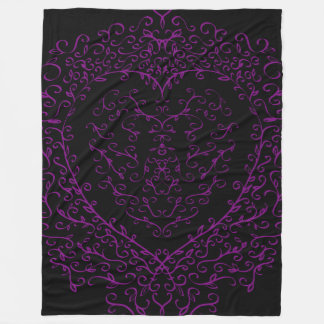 Polaire Couverture Mariage gothique du coeur mauve et noir