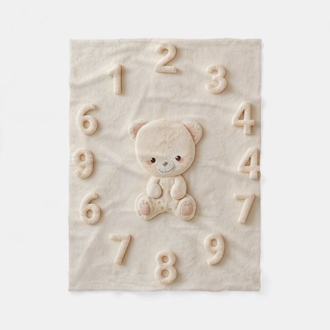 Polaire Couverture mensuelle de jalons de bébé (Devant)