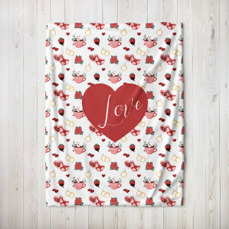 Polaire Couverture mignonne de la Saint-Valentin avec un c