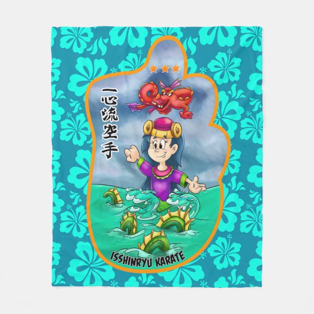 Polaire Couverture mignonne de Mitzu Gami (Isshinryu) (Devant)