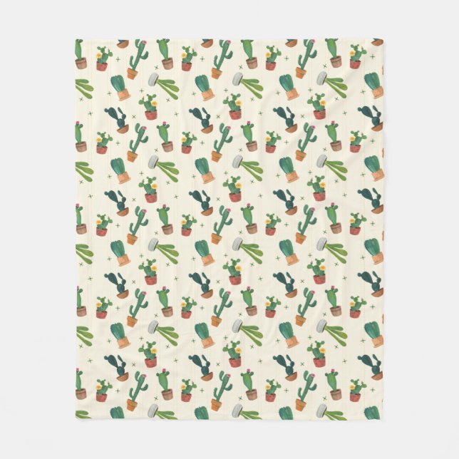Polaire Couverture mignonne d'impression de cactus (Devant)
