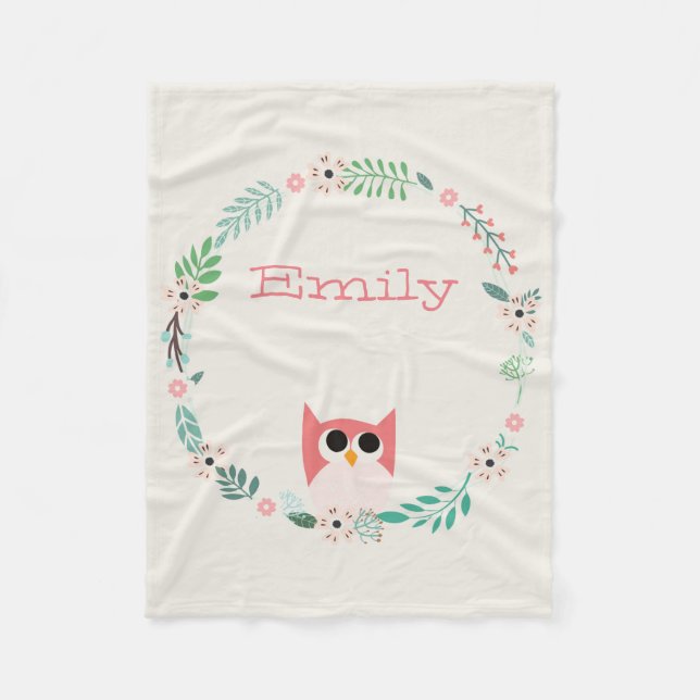 Polaire Couverture mignonne d'ouatine de hibou (Devant)