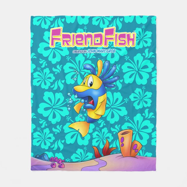 Polaire Couverture mignonne d'ouatine de poissons de bande (Devant)