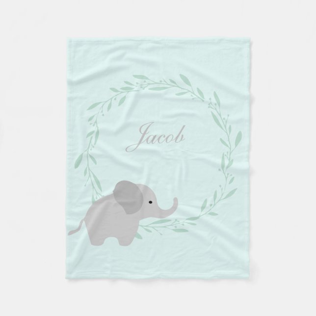Polaire Couverture mignonne d'ouatine d'éléphant (Devant)
