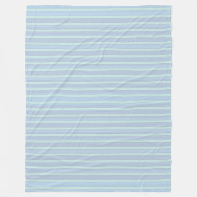 Polaire Couverture Moderne en Fleece à Rayures Bleu Brilla (Devant)
