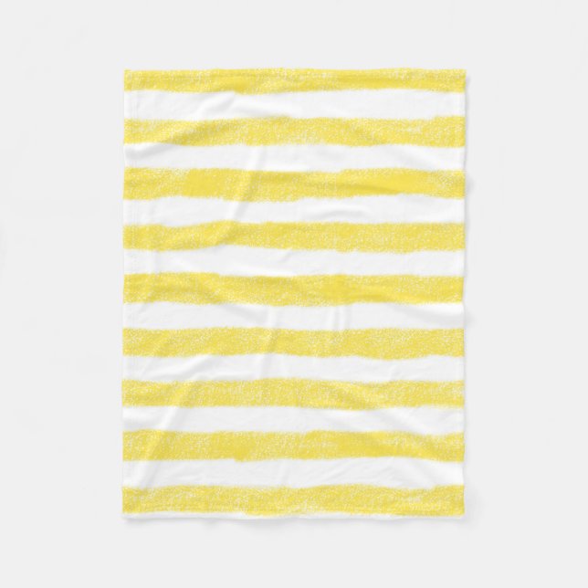 Polaire Couverture moderne rayée jaune et blanc (Devant)