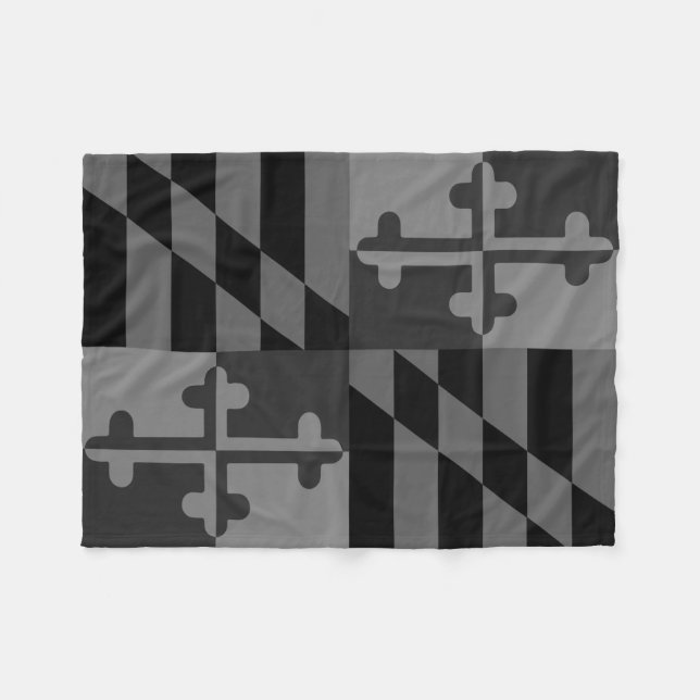 Polaire Couverture monochromatique de drapeau du Maryland (Devant (Horizontal))