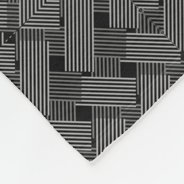 Polaire Couverture monochrome à rayures en bloc (Coin)
