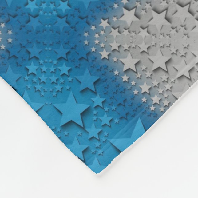 Polaire Couverture Mosaïque Bleue Argentée ADOM (Coin)