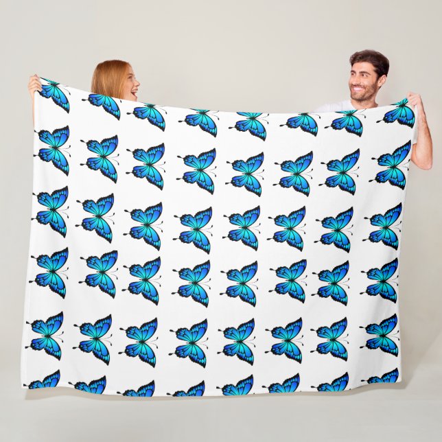Polaire Couverture Motif Oiseau Bleu (En situation)