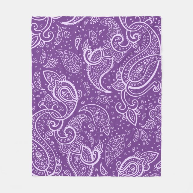 Polaire Couverture Motif Purple Paisley (Devant)