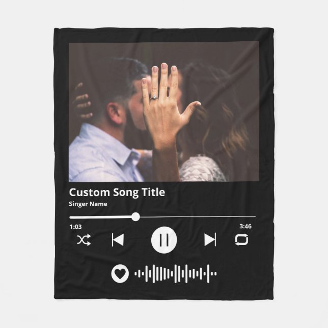 Polaire Couverture musicale code scannable cadeau de maria (Devant)