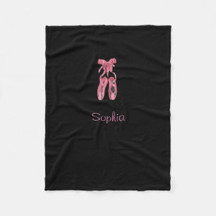 Polaire Couverture noire avec chaussures de ballet