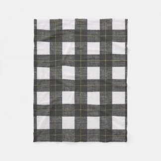 Polaire Couverture noire d'ouatine de plaid d'or blanc