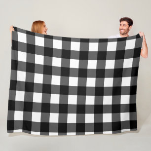 Polaire Couverture noire et blanche d'ouatine de contrôle