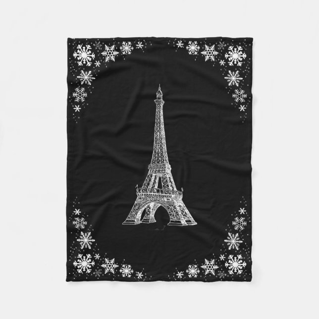 Polaire Couverture noire et blanche d'ouatine de neige de (Devant)