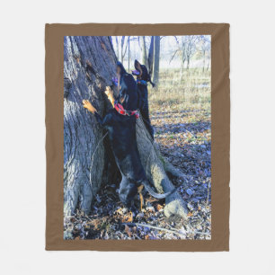 Polaire Couverture noire et bronzage d'ouatine de Treeing