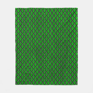 Polaire Couverture noire verte d'échelle de dragon