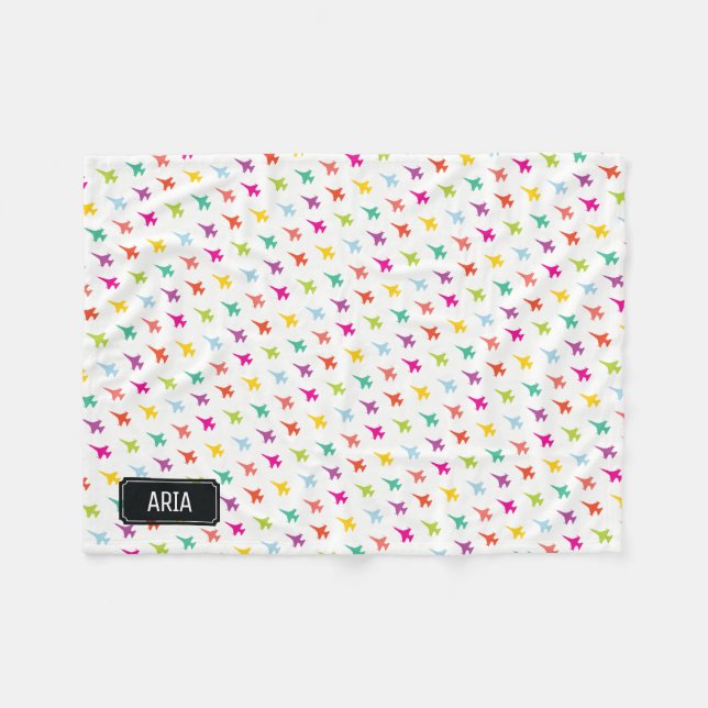 Polaire Couverture nommée faite sur commande de bébé (Devant (Horizontal))