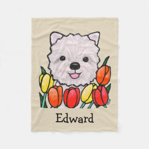 Polaire Couverture nommée faite sur commande de Westie de