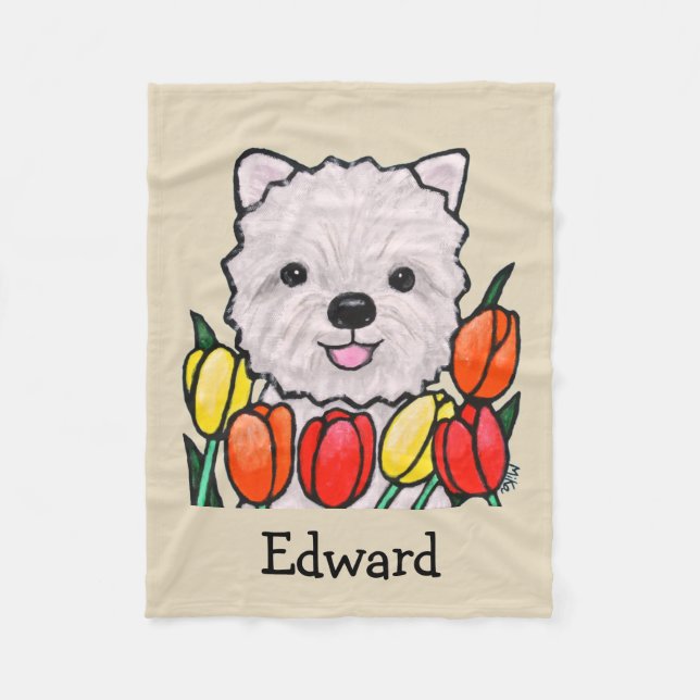 Polaire Couverture nommée faite sur commande de Westie de (Devant)