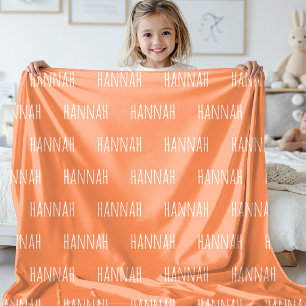 Polaire Couverture orange personnalisée pour filles et gar