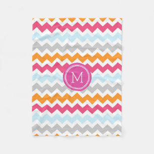 Polaire Couverture orange rose de monogramme de motif de