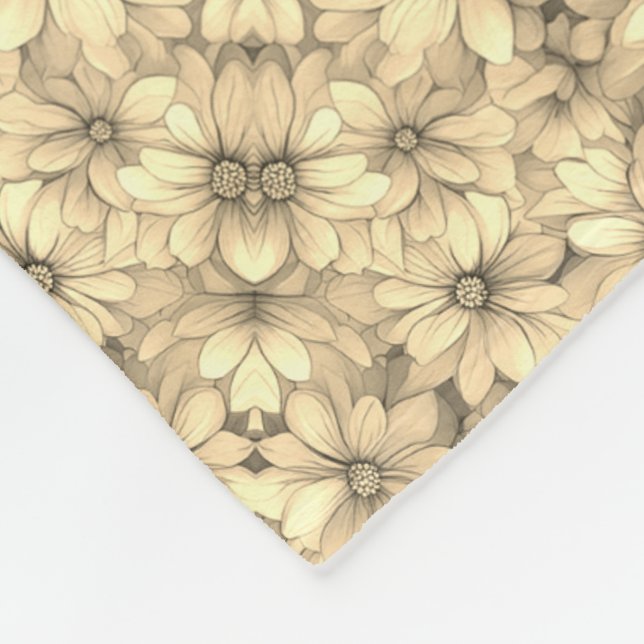 Polaire Couverture Ornée ADOM Beige Doux (Coin)