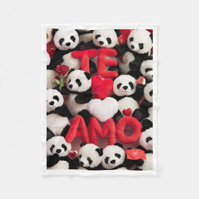 Polaire Couverture Ours Panda Te Amo (Devant)