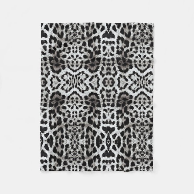 Polaire Couverture Panthère Noir et Blanc (Devant)