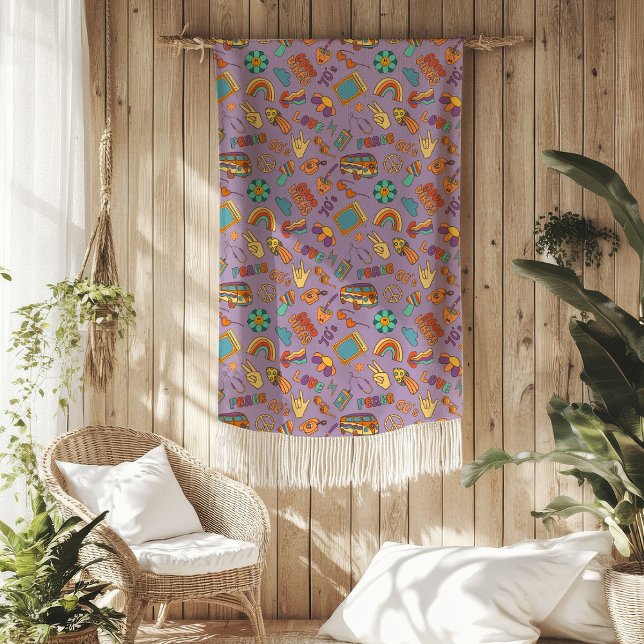 Polaire Couverture Pastel Groovy Accent Coloré Cosy (Groovy Pastel Blanket 70s Colorful Cozy Accent)