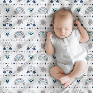 Polaire Couverture pastel pour bébé bleu marine rose vibes