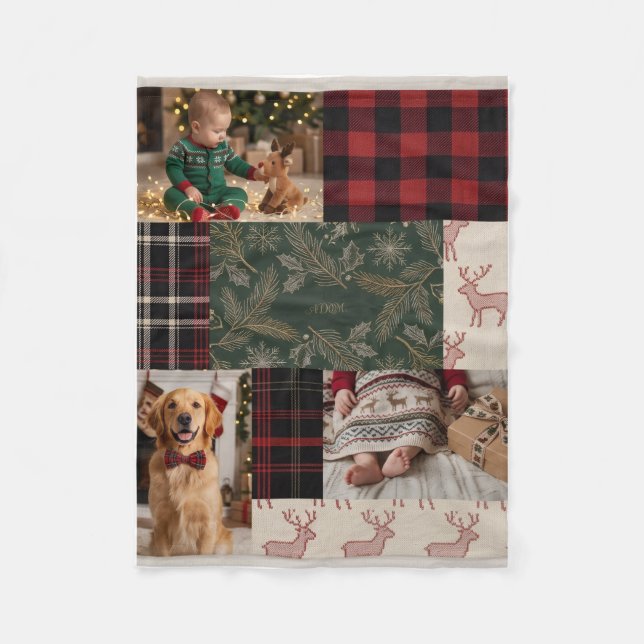 Polaire Couverture patchwork carreaux motifs rustique camp (Devant)