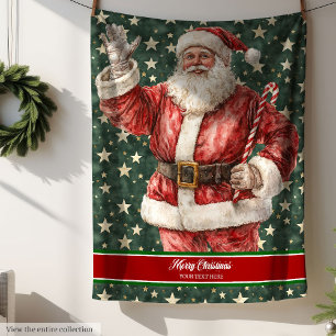 Polaire Couverture Père Noël de vacances en rouge et blanc