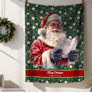 Polaire Couverture Père Noël traditionnelle avec texte de
