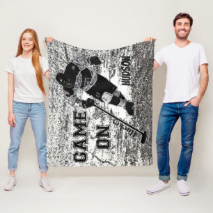 Polaire Couverture personnalisable d'ouatine d'hockey