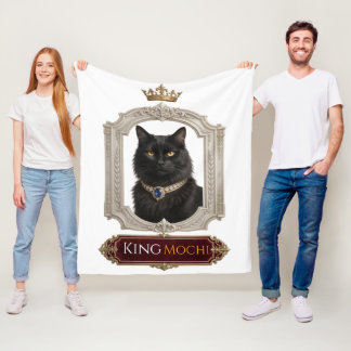 Polaire Couverture personnalisable Mochi Roi Chat Royal No
