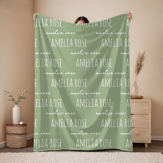 Polaire Couverture personnalisée au nom de l'enfant en Sag (Custom Name Blanket Cozy Birthday Gift for her, Custom Name Blanket Gift for Kids and Babies)